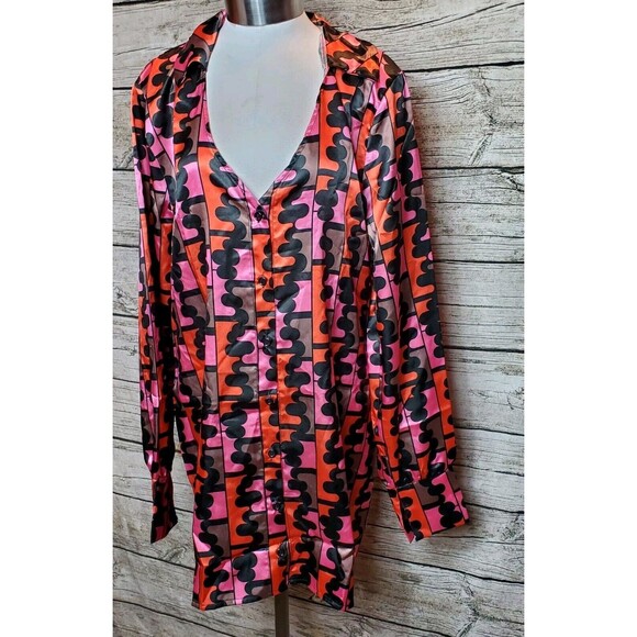 First Distraction The Label Shirt Dress In Multi Retro Print Size 8 NWT - Picture 4 of 11
